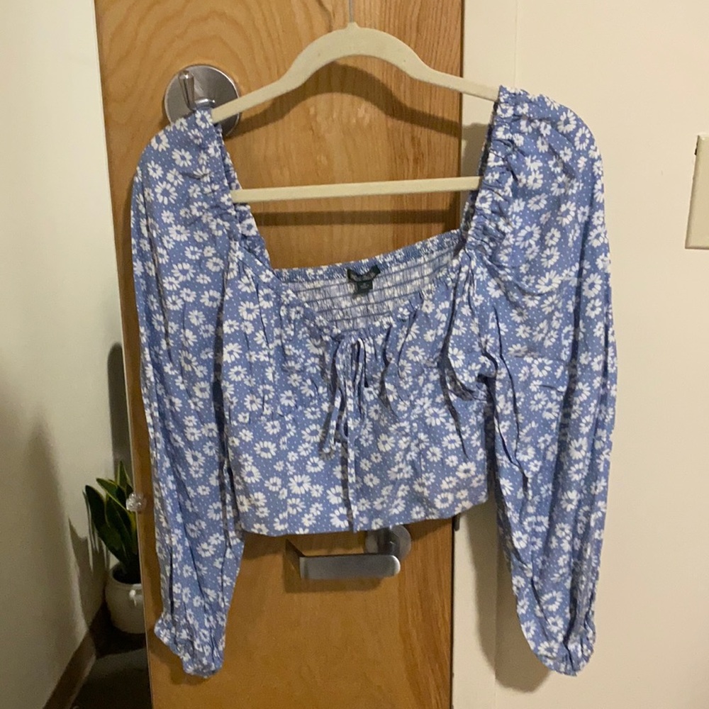 Wild Flower Puffed Sleeve Floral Blouse